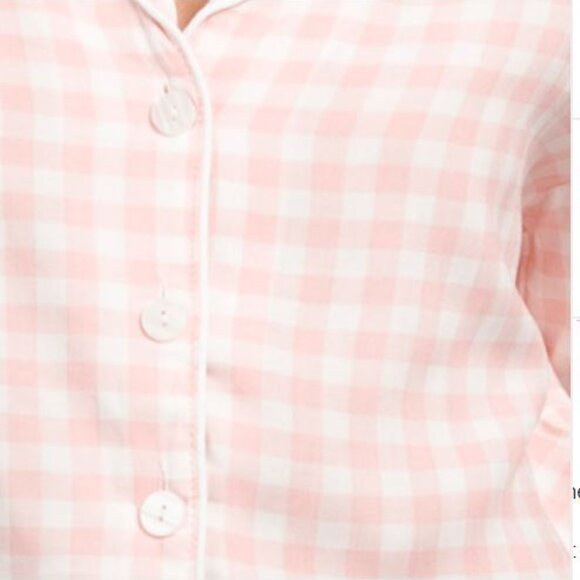 NWT TART Micro Pink Gingham 2pc Kine Top and Shorts Pajama Set with side Pockets - Picture 5 of 10